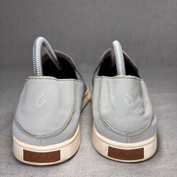 Olukai Pehuea Sneaker Grey Blue Mesh Slip On Loafer Boat Shoe Women’s Size 10 - Picture 6 of 11